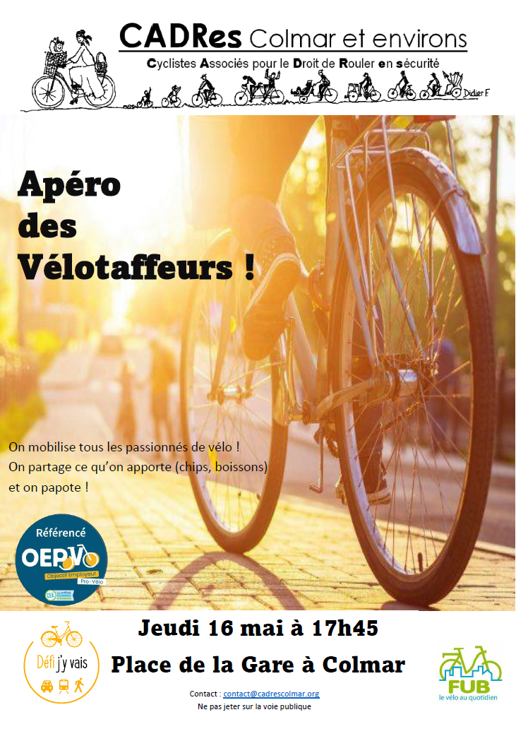 Affiche de l'apéro des Vélotaffeurs