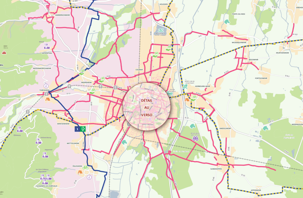 Carte cyclable des environs de Colmar